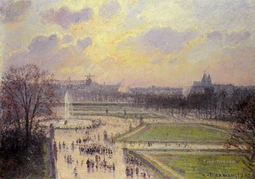 the bassin des tuileries afternoon 1900 Camille Pissarro Oil Paintings